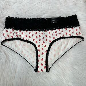 🏷️NWT Torrid 00X | 10 Cotton Mid Rise Cheeky Panty Ladybug Print Lace Waist NEW